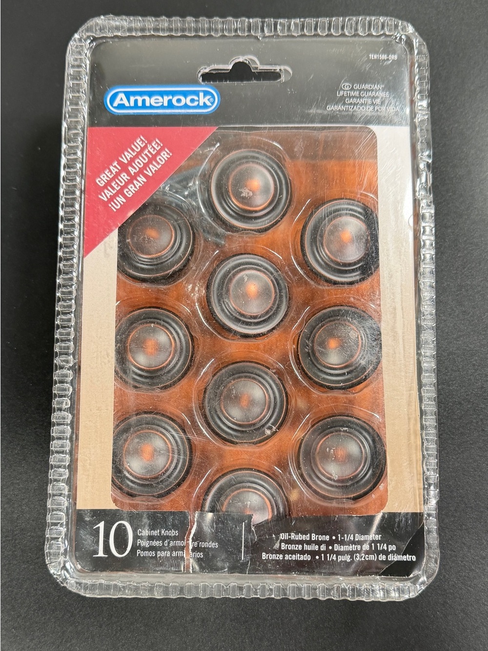 Amerock Inspirations Round Cabinet Knobs Oil Rubbed Bronze TEN1586ORB 10-Pack